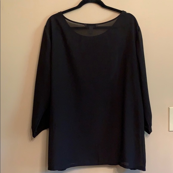 Old Navy Black Polka Dot Sequin Chiffon Blouse - Picture 3 of 5